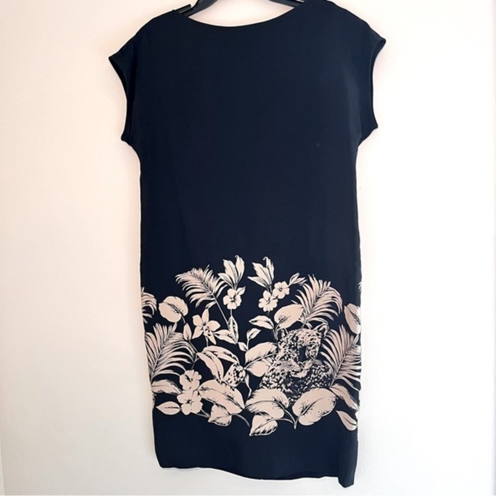 Rickie Freeman For Teri Jon Sz 4 100% Silk Animal Print  Lightweight Lined Dress